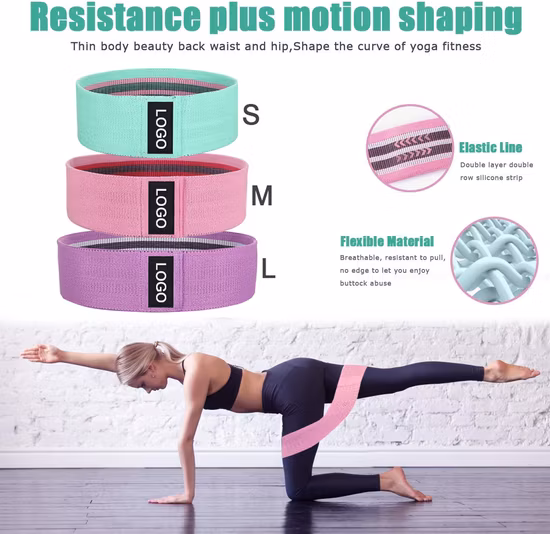 도매 사용자 정의 로고 홈 체육관 피트니스 요가 미끄럼 방지 탄성 라텍스 저항 밴드